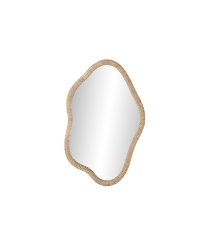 Specchio da parete Home ESPRIT Naturale Cristallo Rattan Scandi 63,5 x 4,5 x 101 cm