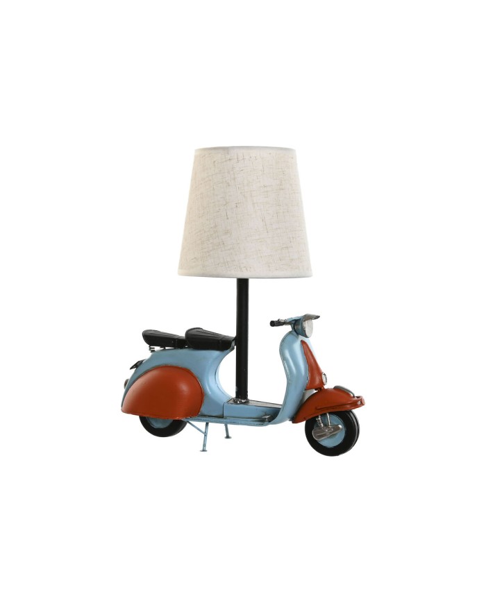 Lampada da tavolo Home ESPRIT Azzurro Arancio Lino Metallo 31 x 15 x 34 cm
