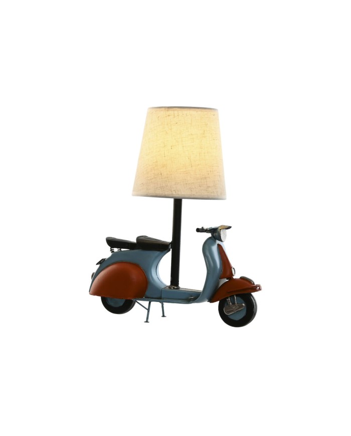 Lampada da tavolo Home ESPRIT Azzurro Arancio Lino Metallo 31 x 15 x 34 cm