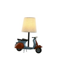 Lampada da tavolo Home ESPRIT Azzurro Arancio Lino Metallo 31 x 15 x 34 cm
