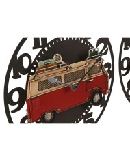 Orologio da Parete Home ESPRIT Giallo Rosso Metallo Vintage 34 x 33,5 x 32,5 cm (2 Unità)