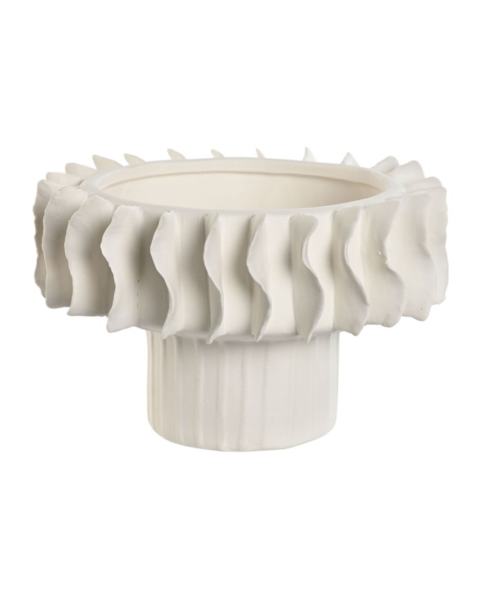 Centrotavola Home ESPRIT Bianco Onde Moderno 22 x 22 x 14 cm Centrotavola Home ESPRIT Bianco Onde Moderno 22 x 22 x 14 cm