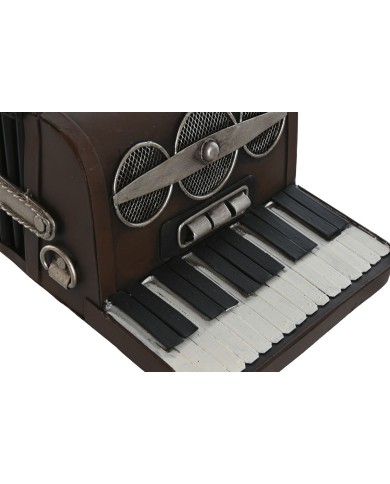 Statua Decorativa Home ESPRIT Bianco Marrone Nero Argentato Vintage 18,5 x 24 x 12 cm