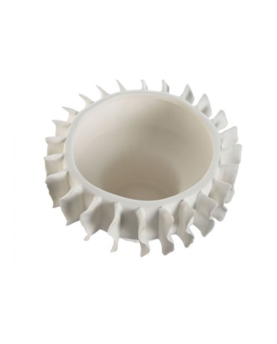 Centrotavola Home ESPRIT Bianco Onde Moderno 22 x 22 x 14 cm