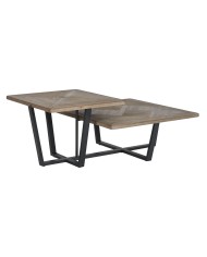 Tavolino da Caffè Home ESPRIT Nero Naturale Metallo Legno di abete 118 x 78 x 45 cm