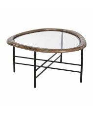 Tavolino da Caffè Home ESPRIT Nero Naturale Metallo Legno di abete 118 x 78 x 45 cm