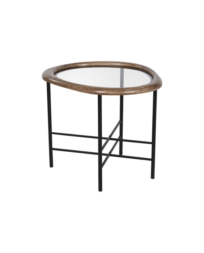 Tavolino da Caffè Home ESPRIT Marrone Nero Naturale Cristallo Legno di abete 61 x 50 x 53 cm Tavolino da Caffè Home ESPRIT Marrone Nero Naturale Cristallo Legno di abete 61 x 50 x 53 cm