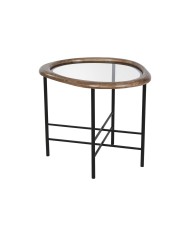 Tavolino da Caffè Home ESPRIT Marrone Nero Naturale Cristallo Legno di abete 61 x 50 x 53 cm Tavolino da Caffè Home ESPRIT Marrone Nero Naturale Cristallo Legno di abete 61 x 50 x 53 cm