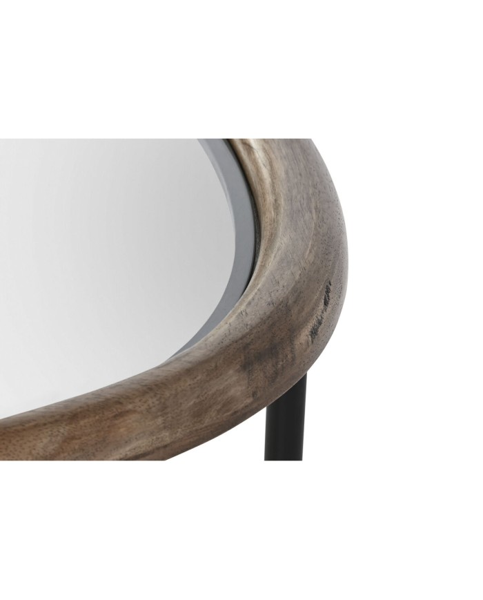 Tavolino da Caffè Home ESPRIT Marrone Nero Naturale Cristallo Legno di abete 61 x 50 x 53 cm Tavolino da Caffè Home ESPRIT Marrone Nero Naturale Cristallo Legno di abete 61 x 50 x 53 cm