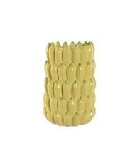 Vaso Home ESPRIT Bianco Ceramica Stile artigianale 13 x 13 x 24 cm Vaso Home ESPRIT Bianco Ceramica Stile artigianale 13 x 13 x 24 cm