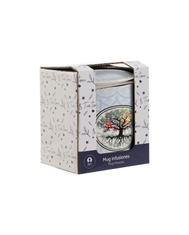 Tazza con Filtro per Infusioni Home ESPRIT Azzurro Rosa 340 ml (2 Unità) Tazza con Filtro per Infusioni Home ESPRIT Azzurro Rosa 340 ml (2 Unità)