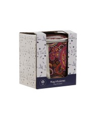 Tazza con Filtro per Infusioni Home ESPRIT Verde Turchese Rosso Granato Lilla Moderno 340 ml (2 Unità)