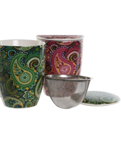 Tazza con Filtro per Infusioni Home ESPRIT Verde Turchese Rosso Granato Lilla Moderno 340 ml (2 Unità) Tazza con Filtro per Infusioni Home ESPRIT Verde Turchese Rosso Granato Lilla Moderno 340 ml (2 Unità)
