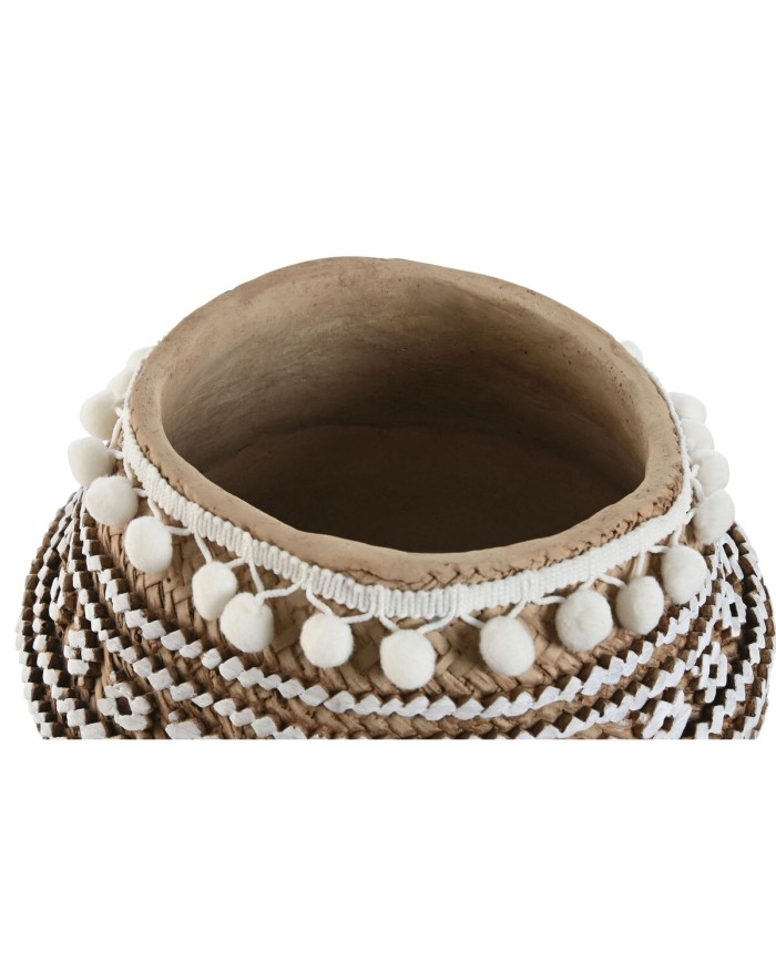 Vaso Home ESPRIT Bianco Marrone Beige Marrone Chiaro Cemento Tropicale 25 x 25 x 18 cm Vaso Home ESPRIT Bianco Marrone Beige Marrone Chiaro Cemento Tropicale 25 x 25 x 18 cm
