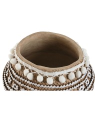 Vaso Home ESPRIT Bianco Marrone Beige Marrone Chiaro Cemento Tropicale 25 x 25 x 18 cm Vaso Home ESPRIT Bianco Marrone Beige Marrone Chiaro Cemento Tropicale 25 x 25 x 18 cm