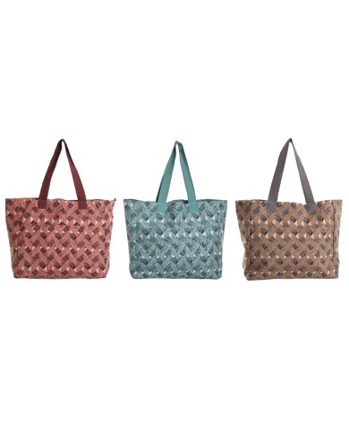 Borsa Donna Home ESPRIT Marrone Turchese Corallo 55 x 14 x 35 cm (3 Unità) Borsa Donna Home ESPRIT Marrone Turchese Corallo 55 x 14 x 35 cm (3 Unità)