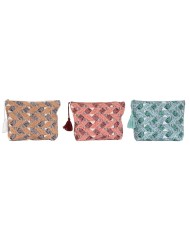 Necessaire da Viaggio Home ESPRIT Marrone Turchese Corallo 25 x 5 x 20 cm (3 Unità)