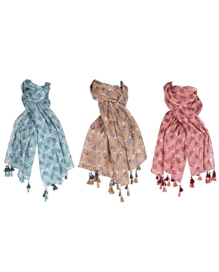 Fazzoletto Home ESPRIT Marrone Turchese Corallo (3 Unità)