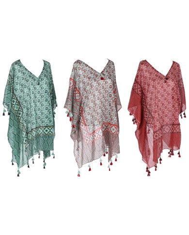 Pareo Home ESPRIT Rosso Verde Corallo (3 Unità)