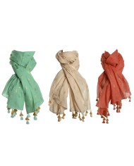 Fazzoletto Home ESPRIT Marrone Turchese Corallo (3 Unità)