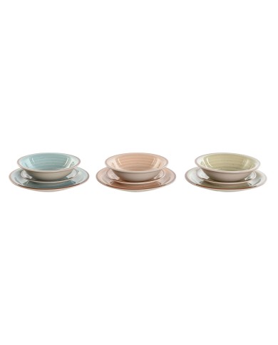 Set di Stoviglie Home ESPRIT Azzurro Verde Multicolore Rosa Ambra Gres 26,5 x 26,5 x 3 cm 27,5 x 27,5 x 3 cm 18 Pezzi Set di Stoviglie Home ESPRIT Azzurro Verde Multicolore Rosa Ambra Gres 26,5 x 26,5 x 3 cm 27,5 x 27,5 x 3 cm 18 Pezzi