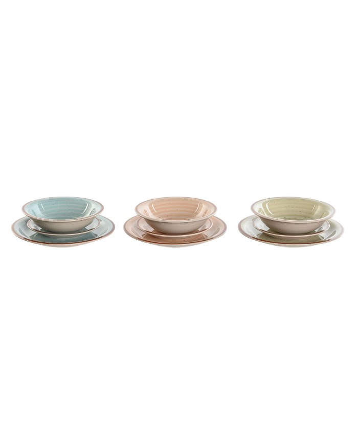 Set di Stoviglie Home ESPRIT Azzurro Verde Multicolore Rosa Ambra Gres 26,5 x 26,5 x 3 cm 27,5 x 27,5 x 3 cm 18 Pezzi Set di Stoviglie Home ESPRIT Azzurro Verde Multicolore Rosa Ambra Gres 26,5 x 26,5 x 3 cm 27,5 x 27,5 x 3 cm 18 Pezzi