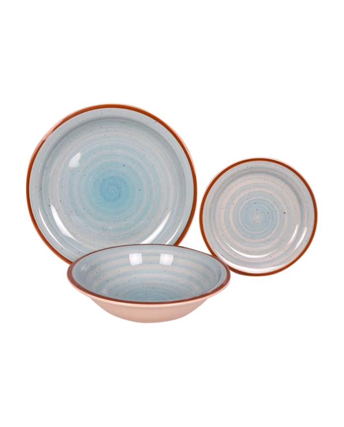 Set di Stoviglie Home ESPRIT Azzurro Verde Multicolore Rosa Ambra Gres 26,5 x 26,5 x 3 cm 27,5 x 27,5 x 3 cm 18 Pezzi Set di Stoviglie Home ESPRIT Azzurro Verde Multicolore Rosa Ambra Gres 26,5 x 26,5 x 3 cm 27,5 x 27,5 x 3 cm 18 Pezzi