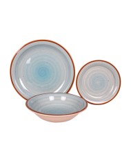 Set di Stoviglie Home ESPRIT Azzurro Verde Multicolore Rosa Ambra Gres 26,5 x 26,5 x 3 cm 27,5 x 27,5 x 3 cm 18 Pezzi Set di Stoviglie Home ESPRIT Azzurro Verde Multicolore Rosa Ambra Gres 26,5 x 26,5 x 3 cm 27,5 x 27,5 x 3 cm 18 Pezzi