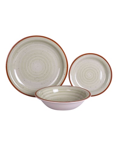 Set di Stoviglie Home ESPRIT Azzurro Verde Multicolore Rosa Ambra Gres 26,5 x 26,5 x 3 cm 27,5 x 27,5 x 3 cm 18 Pezzi