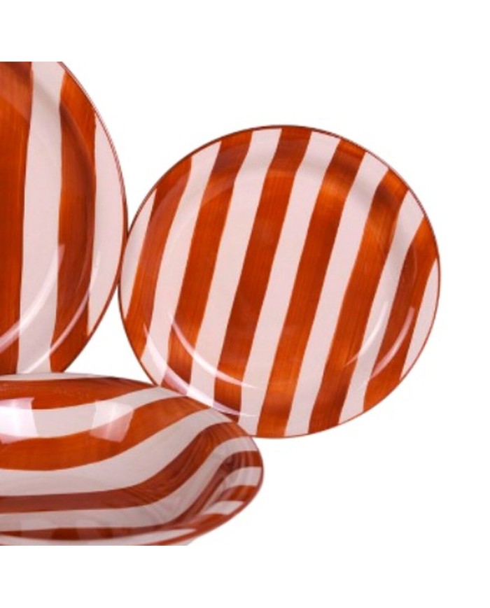 Servizio di Piatti Home ESPRIT Giallo Azzurro Rosso Gres Righe Mediterraneo 27,5 x 27,5 x 2,8 cm 18 Pezzi Servizio di Piatti Home ESPRIT Giallo Azzurro Rosso Gres Righe Mediterraneo 27,5 x 27,5 x 2,8 cm 18 Pezzi