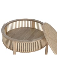 Tavolino da Caffè Home ESPRIT Naturale Legno di abete 75 x 75 x 49 cm