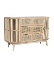 Cassettiera Home ESPRIT Naturale Rattan Legno di paulownia 40 x 30 x 104 cm