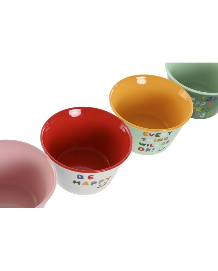 Ciotola Home ESPRIT Multicolore Shabby Chic 480 ml 13,2 x 13,2 x 7,5 cm (4 Unità)