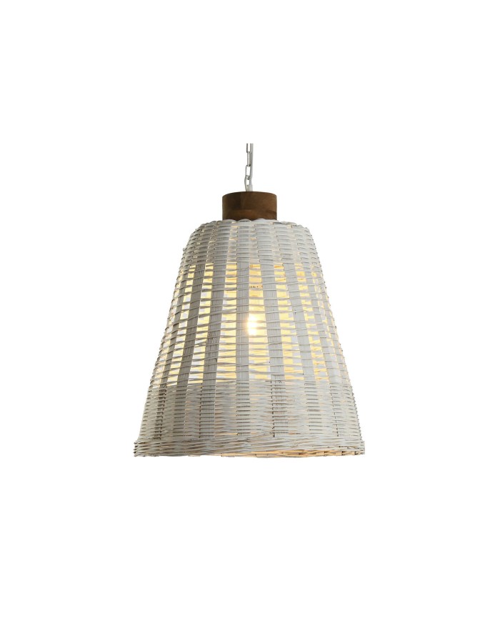 Lampadario Home ESPRIT Bianco Bambù Legno di mango 50 W 48 x 48 x 57 cm