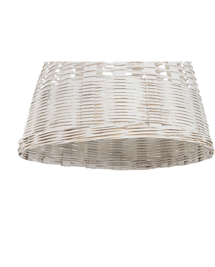 Lampadario Home ESPRIT Bianco Bambù Legno di mango 50 W 48 x 48 x 57 cm