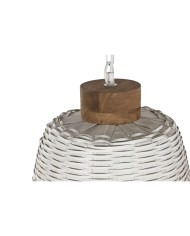 Lampadario Home ESPRIT Bianco Bambù Legno di mango 50 W 48 x 48 x 57 cm