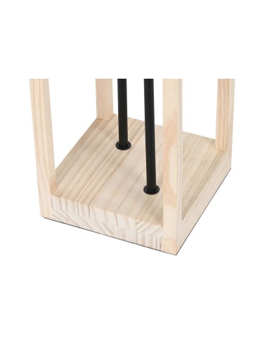 Lampada da Terra Home ESPRIT Marrone Nero Naturale Legno Ferro Pino 220 V 19 x 19 x 123 cm