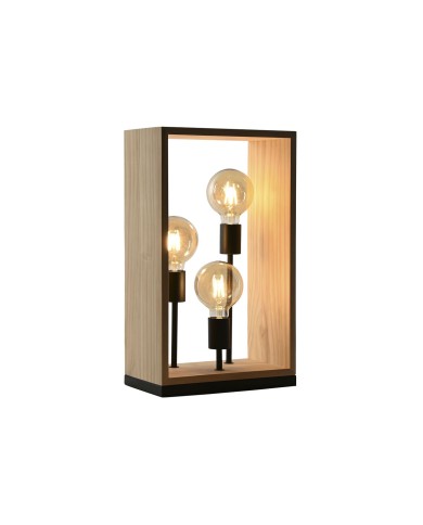Lampada da tavolo Home ESPRIT Marrone Nero Naturale Legno Ferro Pino 50 W 220 V 30 x 16 x 50 cm