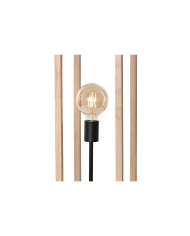 Lampada da Terra Home ESPRIT Marrone Nero Naturale Legno Ferro Pino 220 V 19 x 19 x 123 cm