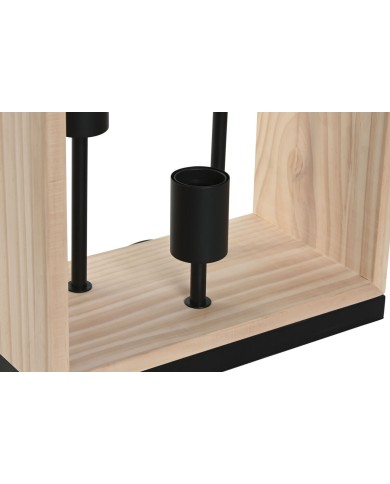 Lampada da tavolo Home ESPRIT Marrone Nero Naturale Legno Ferro Pino 50 W 220 V 30 x 16 x 50 cm