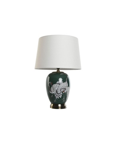 Lampada da tavolo Home ESPRIT Bianco Verde Turchese Dorato Ceramica 50 W 220 V 40 x 40 x 59 cm