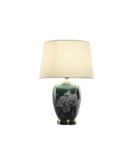 Lampada da tavolo Home ESPRIT Bianco Verde Turchese Dorato Ceramica 50 W 220 V 40 x 40 x 59 cm Lampada da tavolo Home ESPRIT Bianco Verde Turchese Dorato Ceramica 50 W 220 V 40 x 40 x 59 cm