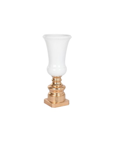 Vaso Home ESPRIT Bianco Dorato Fibra Moderno 40 x 40 x 100 cm Vaso Home ESPRIT Bianco Dorato Fibra Moderno 40 x 40 x 100 cm