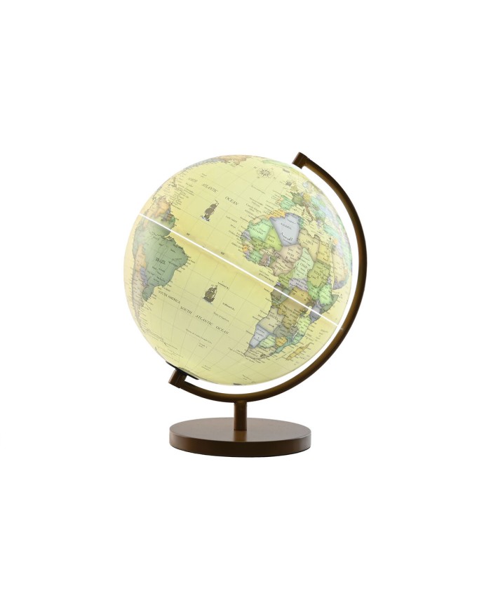 Mappamondo Home ESPRIT Marrone PVC 26 x 25 x 34 cm