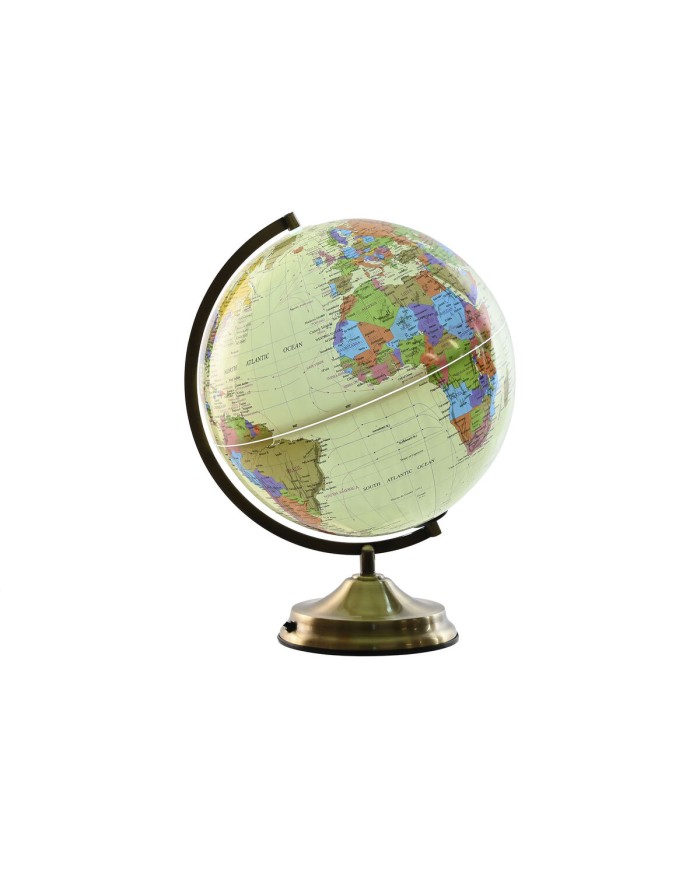 Mappamondo Home ESPRIT Beige Dorato PVC 33 x 32 x 42 cm