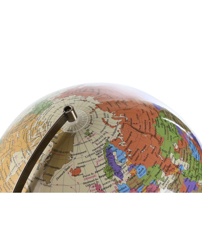 Mappamondo Home ESPRIT Beige Dorato PVC 33 x 32 x 42 cm