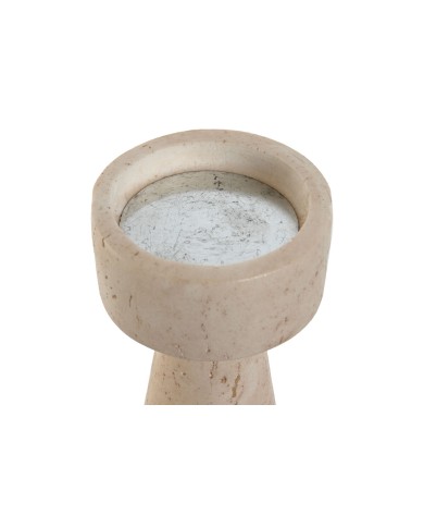 Candelabro Home ESPRIT Beige Resina Marmo 10 x 10 x 25 cm