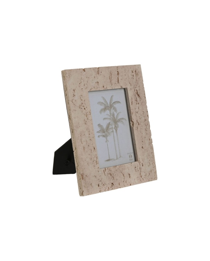 Cornice Portafoto Home ESPRIT Beige Resina Cristallo Marmo Città 18 x 2 x 22 cm