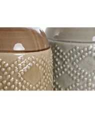 Vaso Home ESPRIT Marrone Grigio Ceramica Orientale Rombos 19 x 19 x 27 cm (2 Unità) Vaso Home ESPRIT Marrone Grigio Ceramica Orientale Rombos 19 x 19 x 27 cm (2 Unità)