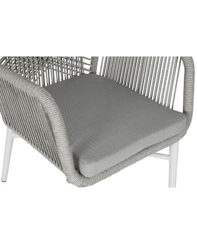 Poltrona da giardino Home ESPRIT Bianco Grigio Alluminio rattan sintetico 57 x 63 x 84 cm Poltrona da giardino Home ESPRIT Bianco Grigio Alluminio rattan sintetico 57 x 63 x 84 cm